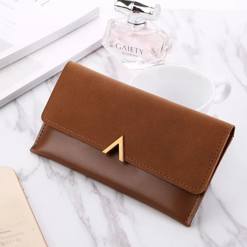 2023 Leather Women Wallets Hasp Lady Moneybags Zipper Coin Purse Woman Envelope Wallet Money Cards ID Holder Bags Purses Pocket