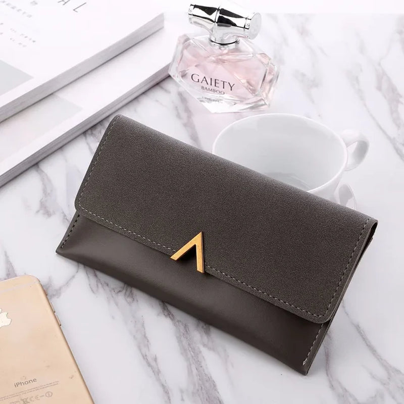 2023 Leather Women Wallets Hasp Lady Moneybags Zipper Coin Purse Woman Envelope Wallet Money Cards ID Holder Bags Purses Pocket