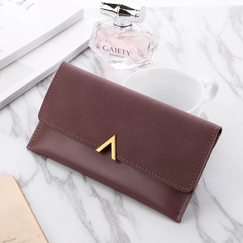 2023 Leather Women Wallets Hasp Lady Moneybags Zipper Coin Purse Woman Envelope Wallet Money Cards ID Holder Bags Purses Pocket